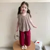 Conjunto de Verano sin Mangas para Niñas 2026 Chaleco a Cuadros y Pantalones de Pierna Ancha Conjunto de Dos Piezas Ropa de Verano de Moda para Bebés