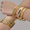 Pulsera de Acero Inoxidable con Cierre Geométrico en Forma de Rombo Incrustado con Circonita Set Estilo Ins Joyería Personalizada de Lujo Ligero Chapada en Oro de 18 Quilates