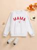 Nueva Llegada Ropa Parkinsonwear Suéter Estampado de Letras Europeo y Americano Cuello Redondo Manga Corta Estilo Otoño e Invierno para Madre e Hija