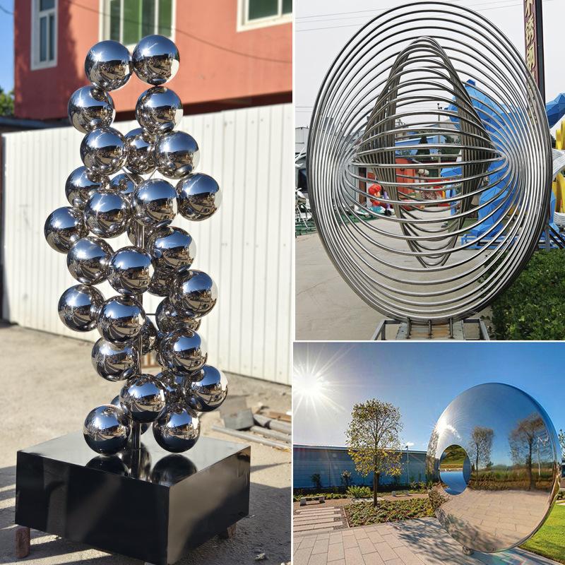 户外不锈钢球球雕塑摆件