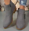 Botas com Plataforma Independente, Salto Grosso, Zíper, Botas Curtas para Mulheres, Camurça de Comércio Exterior, Estilo New Wish, Zíper Lateral, Sapatos Femininos de Tamanho Grande, Botas Martin, Baixo