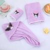 Nuevo Set de Baño para Niños Kouromi Merleti Pudding Dog Toalla Toalla de Coral Fleece Bordada Gorro para Secar el Cabello Toalla de Baño