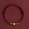 Pulsera de Hilo Rojo para el Año del Caballo, Nube de Buena Suerte y Candado de Bendición, Pulsera de Hilo Rojo para Pareja, Pulsera Tejida