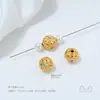 Cobre Plateado que Conserva el Color con Oro Real de 24K Incrustado con Zirconia Patrón de Calabaza Corazón Separadores de Perlas Perlas Cuadradas Turquesa Accesorios Hechos a Mano de Oro Arena