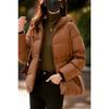 Comercio exterior exportación Alta calidad 90 plumón de pato blanco cintura casual con capucha Joker adelgazante rejuvenecedor chaqueta acolchada tipo pan para mujer