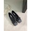 Zapatos Planos para Mujer 2025 Nuevos Planos Estilo Francés Poco Profundos Lazo Pequeño Fragante Zapatos de Suela Suave Suave Punta Cuadrada Zapatos de Abuela