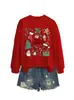 Amazon eBay Estación Independiente Moda Casual Versátil para Mujer Sudadera Feliz Navidad Árbol de Navidad