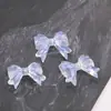 Fita Glitter Transparente Laço DIY Chaveiro Artesanal Formato de Feijão Pingente com Contas Materiais Acessórios