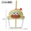 Taza Dundun Infantil Mini Vasos de Vidrio con Popote Taza para Beber Té con Leche en Casa Taza para Bebidas Regalo de Referencia de Bienestar