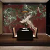 Papel de Parede Clássico Chinês de Flores e Pássaros para Quarto, Sala de Estar, Hotel, Pousada, Decoração de Sala Misteriosa, Arte de Parede Decorativa