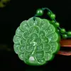 Colgante de Jaspe Imitación Hetian Jade Verde Espinaca Material de Mongolia Exterior Colgante de Joyería de Jade para Regalo de Apertura de Ventas Modelo de Transmisión en Vivo