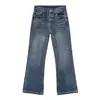 Calça jeans flare nirben estilo retro americano para homens, solta e versátil, moderna, simples, com corte reto e perna larga