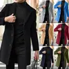 Abrigo de lana para hombre, otoño e invierno, en stock, calidad de exportación, moderno estilo coreano, corte ajustado, gabardina de longitud media, prenda exterior de tejido de lana