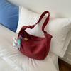 Bolso de Lona para Mujer de Gran Capacidad 2025 Nueva Moda Versátil Ancho Hombro Bandolera Bolso Dumpling Texturizado para Mujer