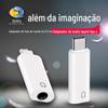 Adaptador de Fone de Ouvido Tipo-C para 3.5 Adequado para Apple e Samsung Cabo Adaptador Chip Dac de Decodificação Digital Dois em Um