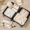 Bolsa de Almacenamiento para Viaje Set de Siete Piezas, Bolsas para Empacar Ropa de Viaje, Ropa de Maleta, Ropa Interior, Artículos de Tocador, Bolsa de Almacenamiento para Cosméticos