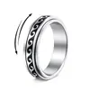 Nuevo Anillo Giratorio para Joyería Europeo y Americano de Acero Inoxidable 304 Anillo de Descompresión Tamaño Americano Estándar Anillo Giratorio Patrón de Ola