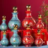 Jingdezhen Hehe Meimei Garrafa de Vinho de Cerâmica Selada à Mão Coleção Presente Pote de Vinho Doméstico 1 Jin 3 Jin 5 Jin