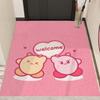 Felpudo Rosa de Entrada de Kirby, Felpudo de Bucle de Seda Cortable Personalizable, Alfombra Resistente al Desgaste, Felpudo de Kirby