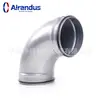 Cotovelo de duto de tubo espiral galvanizado de 90 graus Ferro galvanizado sem adesivo estampando o sistema de ar condicionado e ventilação da tubulação