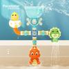 Nuevos juguetes de baño de Amazon, carrito de agua con forma de dinosaurio para baño, carrusel para bebés, juguetes de baño DIY