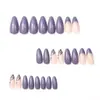 Exportación Europea y Americana Nuevo Estilo 24 Piezas Uñas de Manicura, Uñas Largas Almendradas con Rayas Brillantes Estampado de Leopardo de Alta Gama, Uñas Portátiles al por Mayor