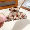 Pinza de pelo de garra con cielo estrellado, pinza de tiburón de tamaño mediano de alta gama, pinza para cabello semi-recogido, pinza de pelo elegante, pinza de garra con incrustaciones de diamantes estrellados