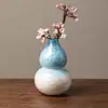 Vaso de Cerâmica Cabaça com Esmalte Cristalizado para Uso Doméstico, Recipiente de Arranjo de Flores de Alto Valor, Vaso de Flores Hidropônico, Decoração de Casa, High-End