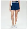 Falda de Tenis Nueva Transfronteriza Falsa de Dos Piezas Deportiva para Mujer para Correr de Secado Rápido Falda Plisada Falda de Yoga Anti-Exposición
