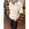 Nova Camiseta Patchwork de Manga Curta Estilo Old Money Tendência Masculina Solta Versátil Casual Silhueta Relaxada