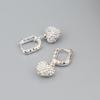 Brincos de amor incrustados de diamantes de luxo estilo coreano, brincos femininos de outono e inverno, brincos ovais de nicho de alta qualidade, brincos para todos os acessórios