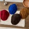 Roupas Infantis Açúcar de Pera Chapéus para Meninas Primavera e Outono Novo Boina Infantil Casual de Veludo Boné de Jovem Ajustável para Bebê Menina