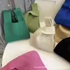 Bolso Nuevo de Punto Hueco Bolso de Mano a Juego Dopamina Bolso Tejido Bolso de Mano Verano Lana Bolso Ventilado