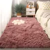 Alfombra de seda y lana de color liso para dormitorio junto a la cama, alfombra completa para sala de estar, alfombra suave de pelo largo, lavable