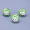 Gato de la Suerte de Cerámica Caqui Ruyi Estilo Chino Dibujo Animado Accesorios de Joyería DIY Colgante para Bolso de Teléfono Móvil con Colgante con Cuentas