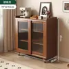 Gabinete de té estilo vintage, aparador de madera maciza, gabinete de almacenamiento pequeño para rincón de café, gabinete de almacenamiento para sala de estar y comedor