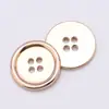 Botões Metálicos de Borda Fina com Quatro Furos para Punhos de Camisa Social, Botões Pequenos para Casacos de Lã de Alta Qualidade e Trench Coats, Botões Decorativos Costurados à Mão