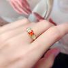 Venta al por mayor directa de fábrica joyería caibao plata 925 incrustada granate Fanta natural anillo piedra principal 5*5mm damas