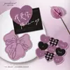 Día de San Valentín Chino Tarjeta Creativa Disco Morado Forma Especial Tarjeta de Felicitación Decorativa Atmósfera Romántica Flor de Confesión Tarjeta de Regalo