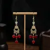 Nueva Colección de Pendientes de Estilo Chino Antiguo para Mujer, Accesorios para Hanfu, Cheongsam, Falda Mamian, Pendientes Largos con Borlas, Venta al por Mayor