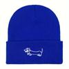Chapéu Frio Bordado de Cachorro Dachshund Desenho Animado Fofo Outono e Inverno 2025 Gorro de Filhote Chapéu Quente Chapéu de Lã Masculino e Feminino