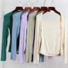 Ajustado Suave y Ceroso Estilo Hombro de Ballet Estilo Hepburn Monocromático Ropa de Práctica Moderna Clásica Étnica Rima Corporal Yoga
