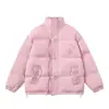 Jaqueta Patchwork de Algodão com Estampa Xadrez de Estrelas Vintage para Mulheres Inverno 2025 Nova Grossa Solta Quente Gola Alta Casaco Puffer