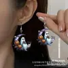 Pendientes Acrílicos Planos 4D Lindos de Calabaza Doble Cara Planos 2D Pendientes de Halloween Pendientes de Navidad Accesorios para Fiestas