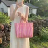 Bolso de hombro individual a rayas de moda de gran capacidad para mujer, bolso de compras elegante para mujer, bolso de mano informal para dama
