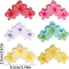 Clássico do TikTok Cor Gradiente Jelly Três Flores Presilha de Cabelo Flor Plumeria Estilo Férias na Praia Presilha de Garra Flor Única