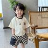 Vestido de verano para niños, camiseta de manga corta para niños, nuevo estilo 2024, de algodón puro para niños de talla pequeña y mediana, estilo veraniego, top de verano para niños de moda.