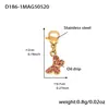 Pulseira Ins Cubo de Açúcar Esmalte de Aço Inoxidável Zircônia Peixe Pequeno Colorido Moda Versátil Joia Banhada a Ouro Real 18K
