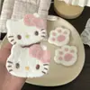 Flequillo lateral con forma de pata de gatito Kt de peluche con cinta mágica para niñas, Pinzas para el pelo rosas suaves y lindas, Dulces accesorios para el pelo, Pasadores