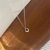 Collar de Anillo Geométrico Pequeño para Mujer Estilo Frío Ins Estilo Coreano Simple Elegante Colgante de Círculo Cadena Clavicular 2023 Nuevo Estilo